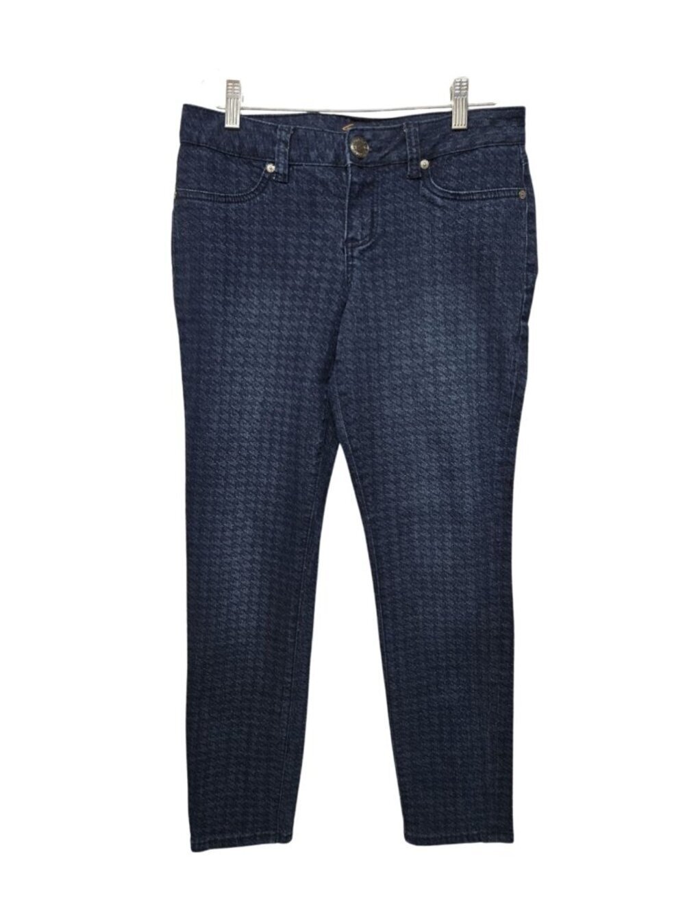 Seven 7 Skinny Jeans Mid Rise Dark Wash Herringbone Stretch Size 30 Waist